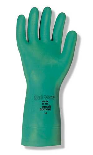 GLOVE NITRILE 22 MIL 15;INCH GREEN UNLINED - Latex, Supported